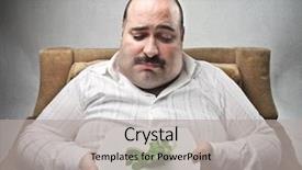  Presentation with fat - Audience pleasing slide deck consisting of sad fat man looking backdrop and a light gray colored foreground