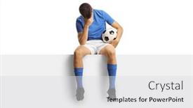  Presentation with sad - Presentation theme consisting of sad-football-player-sitting and a light gray colored foreground