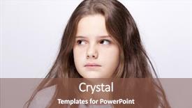  Presentation with sad child - PPT layouts featuring child harrasment - sad girl on grey background background and a tawny brown colored foreground