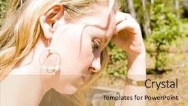  Presentation with sad girl - Audience pleasing presentation theme consisting of sad girl with a worried backdrop and a coral colored foreground