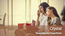  Presentation with sad girl dark - Slide deck featuring sad girls watching a movie background and a tawny brown colored foreground