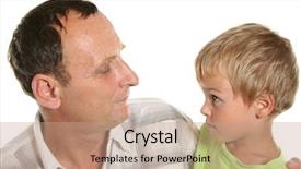  Presentation with grandfather - Amazing presentation theme having sad grandparents - boy with grandfather backdrop and a coral colored foreground