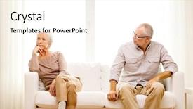  Presentation with grandparents - Colorful slide deck enhanced with sad grandparents - family relations age and people backdrop and a cream colored foreground