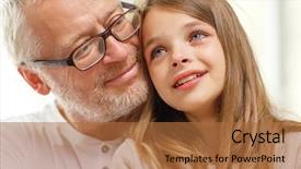  Presentation with people crying - Theme consisting of sad grandparents - family support childhood and people background and a  colored foreground