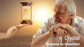  Presentation with life - Slide set featuring sad grandparents - life concept portrait background and a  colored foreground