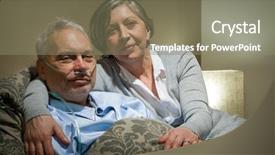  Presentation with husband and wife 3 d - Cool new slide deck with sad grandparents - mature couple wife supporting ill backdrop and a gray colored foreground