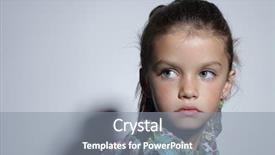  Presentation with close up of young girls - Colorful slide set enhanced with sad kid - close up portrait of young backdrop and a gray colored foreground