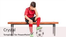  Presentation with sad - Theme featuring sad kid in soccer uniform background and a lemonade colored foreground