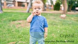  Presentation with teeth pain - Audience pleasing theme consisting of sad-little-boy-putting-fingers backdrop and a yellow colored foreground