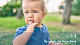  Presentation with teeth pain - Cool new slides with sad-little-boy-putting-fingers backdrop and a ocean colored foreground