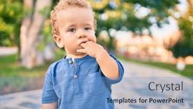  Presentation with teeth pain - Slides enhanced with sad-little-boy-putting-fingers background and a teal colored foreground