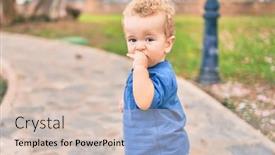  Presentation with teeth pain - Audience pleasing PPT theme consisting of sad-little-boy-putting-fingers backdrop and a soft green colored foreground
