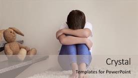  Presentation with lost - PPT layouts featuring sad little boy sitting beside background and a light gray colored foreground