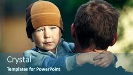  Presentation with sad - Cool new presentation theme with sad-little-boy backdrop and a ocean colored foreground