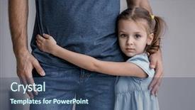  Presentation with sad girl - Audience pleasing PPT layouts consisting of sad little girl hugging her backdrop and a ocean colored foreground