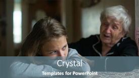  Presentation with sad girl - Audience pleasing PPT theme consisting of sad-little-girl-is-comforted backdrop and a seafoam green colored foreground