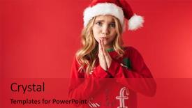  Presentation with christmas girl - Amazing presentation theme having sad little girl wearing christmas backdrop and a  colored foreground