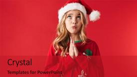  Presentation with sad girl - Colorful PPT theme enhanced with sad little girl wearing christmas backdrop and a  colored foreground
