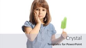  Presentation with lollipop - Presentation design with sad-little-girl background and a light blue colored foreground