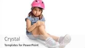  Presentation with knee - Theme having sad-little-girl background and a white colored foreground