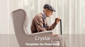  Presentation with old man - Slide set featuring sad-lonely-old-man-sitting and a coral colored foreground