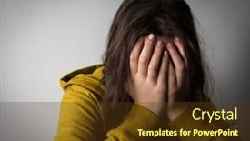  Presentation with lonely - Amazing presentation design having sad-lonely-pensive-teenager-girl backdrop and a tawny brown colored foreground