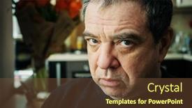  Presentation with lonely - Beautiful theme featuring sad-lonely-tired-man backdrop and a tawny brown colored foreground