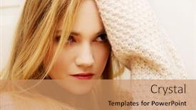  Presentation with sad woman lonely - Cool new PPT layouts with sad-lonely-young-woman-sitting backdrop and a coral colored foreground