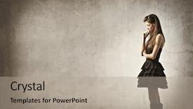  Presentation with woman sad - Amazing theme having sad love - beautiful elegant woman with thoughtful backdrop and a mint green colored foreground