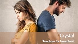  Presentation with fight - Beautiful theme featuring sad love - couple in a fight backdrop and a coral colored foreground