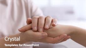  Presentation with love mother - Amazing presentation design having sad love - hands of elderly mother backdrop and a violet colored foreground