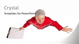  Presentation with courier - Presentation theme having sad mail courier background and a white colored foreground