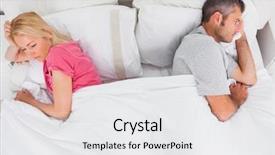  Presentation with upset - Audience pleasing slide deck consisting of sad man - upset couple lying back backdrop and a white colored foreground