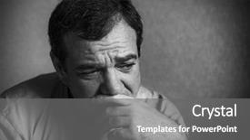  Presentation with black and white religious - Colorful slides enhanced with sad man black and white backdrop and a  colored foreground