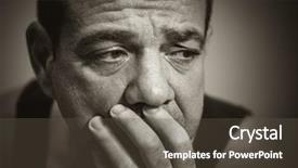  Presentation with sad - PPT theme having anxiety mental - sad man black and white background and a tawny brown colored foreground