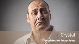  Presentation with happy sad face man - Beautiful presentation featuring sad man crying backdrop and a coral colored foreground