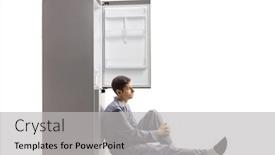  Presentation with sad - Slide deck enhanced with sad-man-in-pajamas-sitting background and a light gray colored foreground