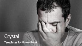  Presentation with sad - Presentation theme consisting of sad man series background and a gray colored foreground