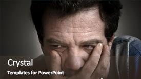  Presentation with sad - Audience pleasing theme consisting of painful expression - sad man series backdrop and a tawny brown colored foreground