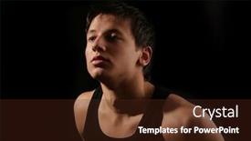  Presentation with sad - PPT theme enhanced with sad man background and a tawny brown colored foreground