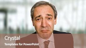  Presentation with 3d man business leader - Cool new theme with sad mature business man crying backdrop and a coral colored foreground