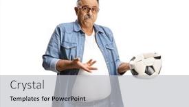  Presentation with sad - Theme having sad-mature-man-holding background and a light gray colored foreground