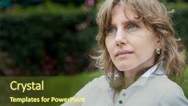 Presentation with woman menopause - Presentation having sad middle age woman portrait background and a  colored foreground