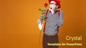  Presentation with mime - Beautiful slides featuring sad-mime-with-white-face backdrop and a tawny brown colored foreground