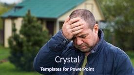  Presentation with sad - Beautiful PPT theme featuring sad-miserable-man-in-front backdrop and a navy blue colored foreground