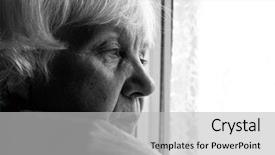  Presentation with black woman - Cool new presentation design with autumn landscape bridge in park composition of nature backdrop and a gray colored foreground