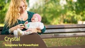  Presentation with mom crying - PPT layouts featuring sad mother - mom soothes a crying baby background and a tawny brown colored foreground