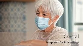  Presentation with woman sad - Audience pleasing PPT theme consisting of sad-old-woman-alone-wearing backdrop and a coral colored foreground