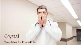  Presentation with people crying - Audience pleasing presentation consisting of sad or crying male doctor backdrop and a lemonade colored foreground