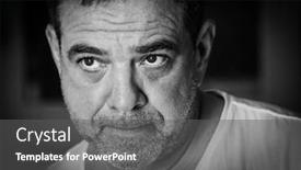  Presentation with black man - Presentation enhanced with sad-pensive-adult-man-close background and a dark gray colored foreground